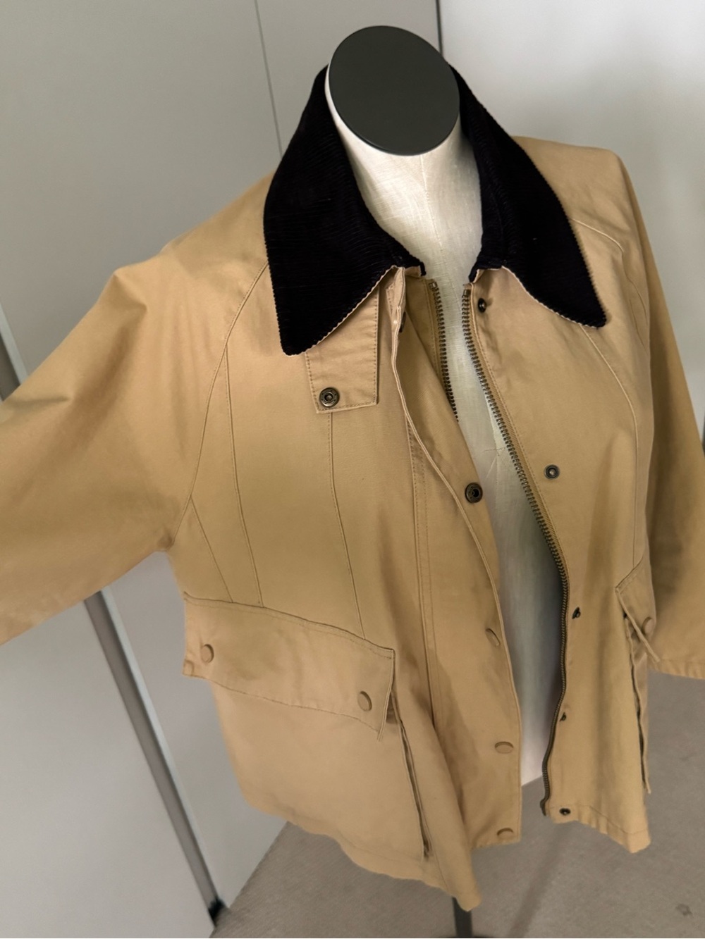 Lucky Barn Utility Jacket Tan Corduroy Collar- L